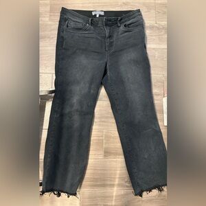 Wit & Wisdom Charcoal Frayed Hem Ankle Jeans size 14